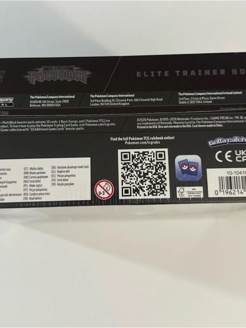 Pokemon Trading Card Game Elite Trainer Box Mega Evolution Pitch Black